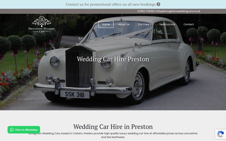 Screenshot of broughtonweddingcars.co.uk