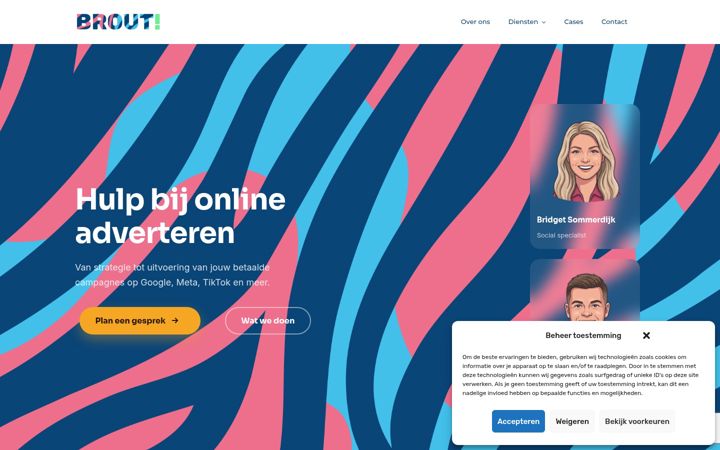 Screenshot ta' broutmarketing.nl