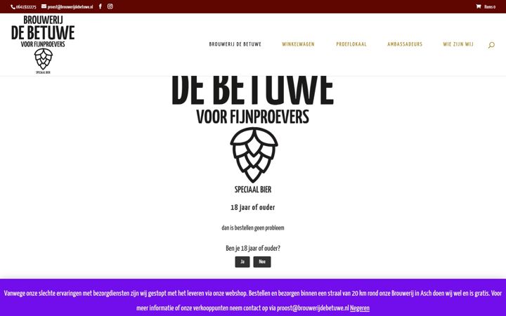Captură de ecran a brouwerijdebetuwe.nl