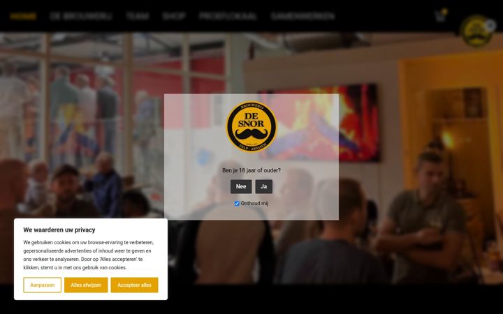 Skærmbillede af brouwerijdesnor.nl
