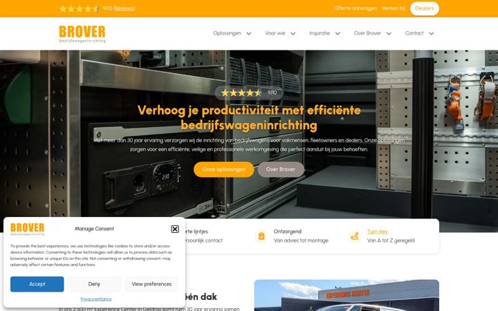 Captură de ecran a brover.nl