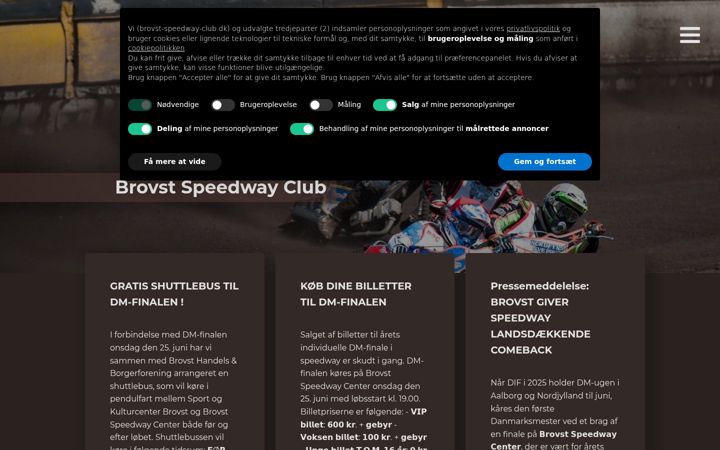 Screenshot of brovst-speedway-club.dk