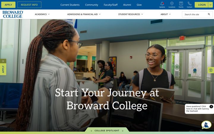 Screenshot of broward.edu