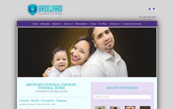Screenshot of browardfuneralchoices.com