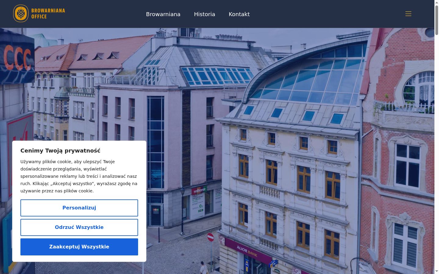 Screenshot of the consent banner shown before any interaction