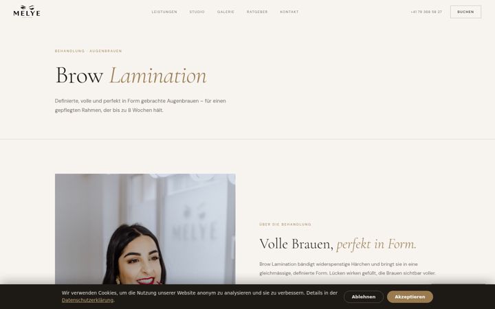 Screenshot of browlifting-basel.ch