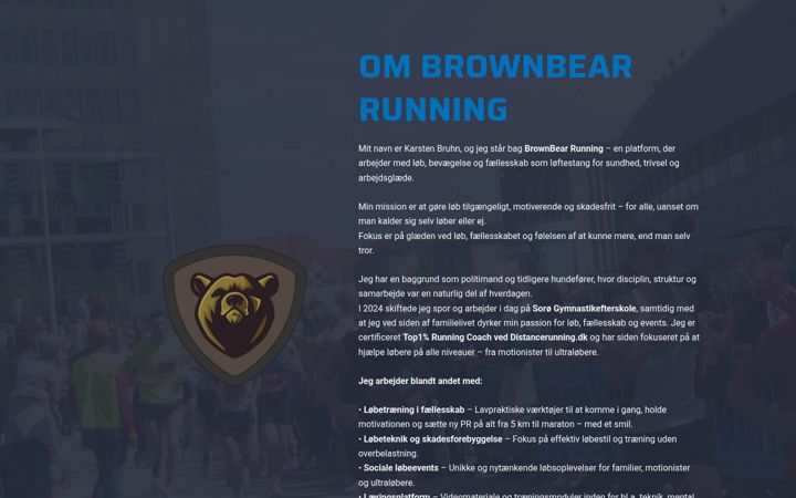 Screenshot of brownbearrunning.dk