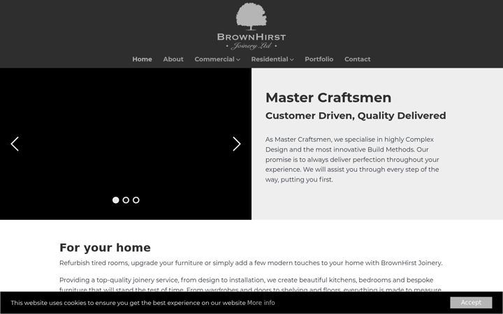 Screenshot of brownhirstjoinery.com