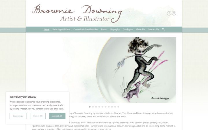 Captură de ecran a browniedowning.com.au