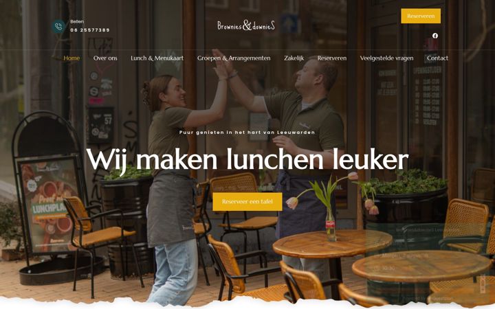 Captură de ecran a browniesanddowniesleeuwarden.nl