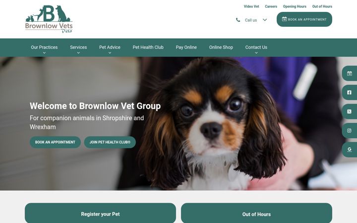 Screenshot of brownlowvetgroup.co.uk