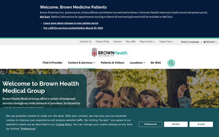 Screenshot of brownphysicians.org