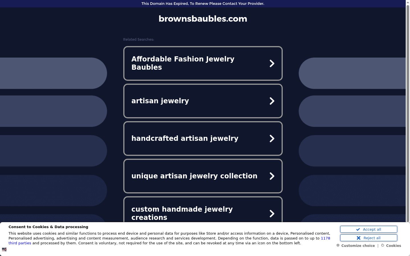 Screenshot of the consent banner shown before any interaction