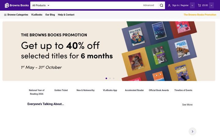 Screenshot of brownsbfs.co.uk