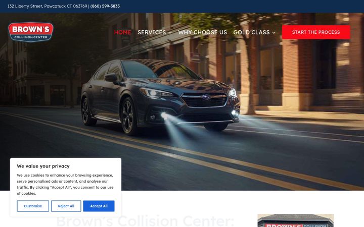 Screenshot of brownscollisionct.com