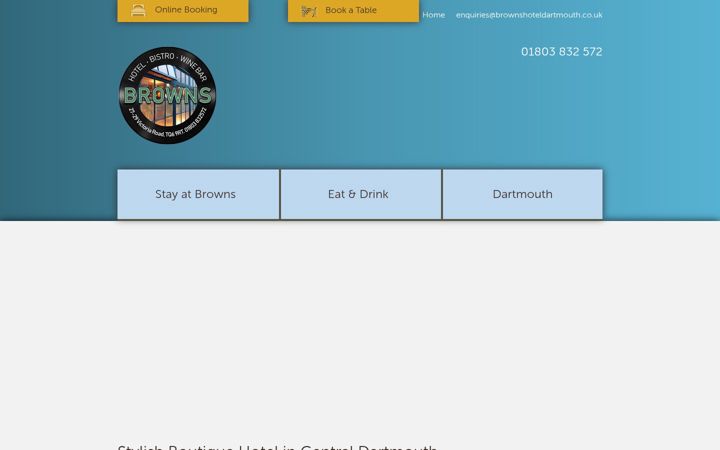 Screenshot of brownshoteldartmouth.co.uk