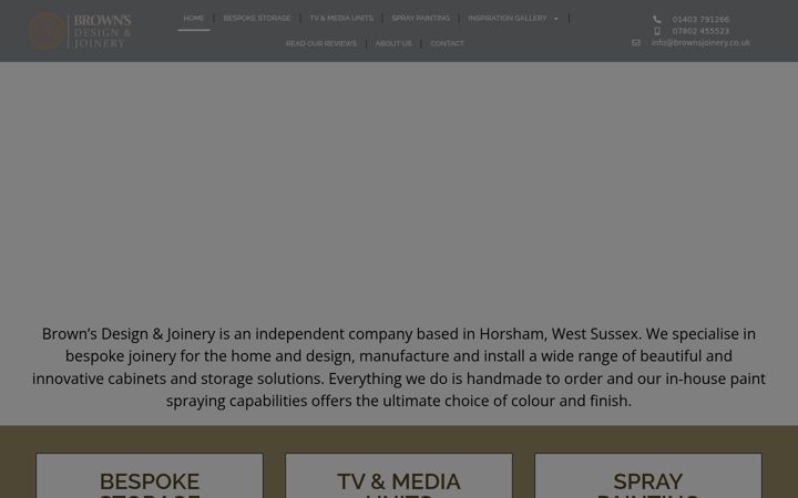 Screenshot of brownsjoinery.co.uk