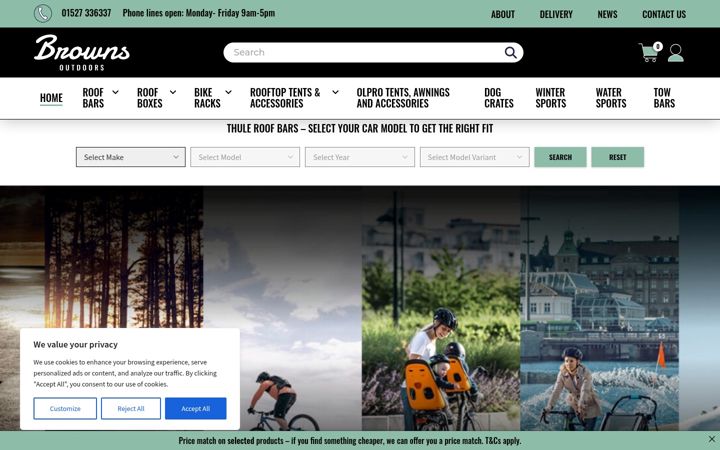 Screenshot of brownsoutdoors.co.uk