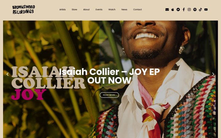 Screenshot of brownswoodrecordings.com