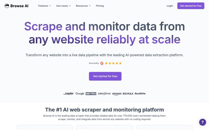 Screenshot of browse.ai