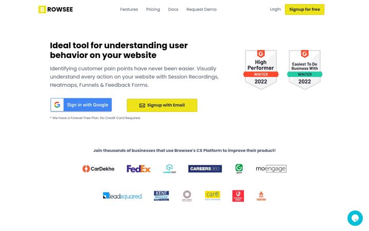 Screenshot of browsee.io
