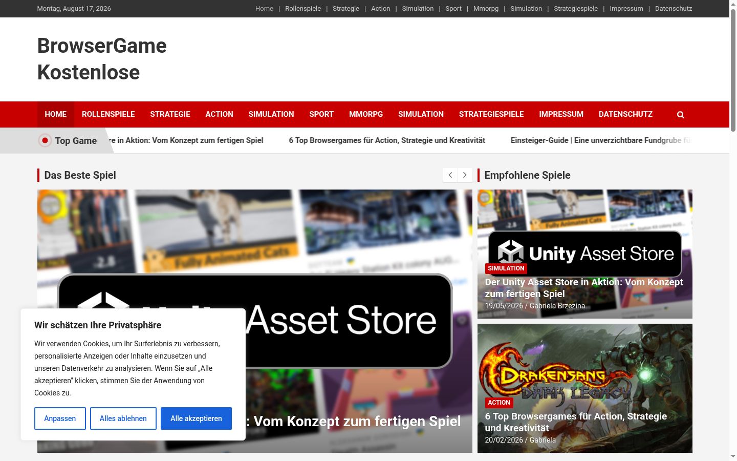 Screenshot of the consent banner shown before any interaction