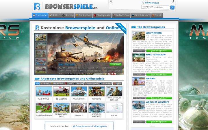 Captura de pantalla de browserspiele.fm