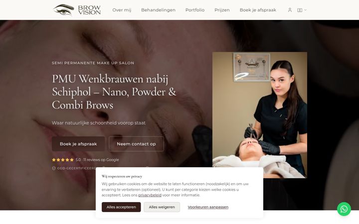 Captură de ecran a browvision.nl