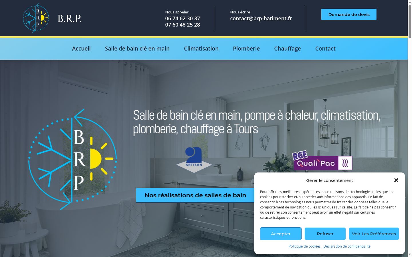 Screenshot del banner di consenso mostrato prima di qualsiasi interazione