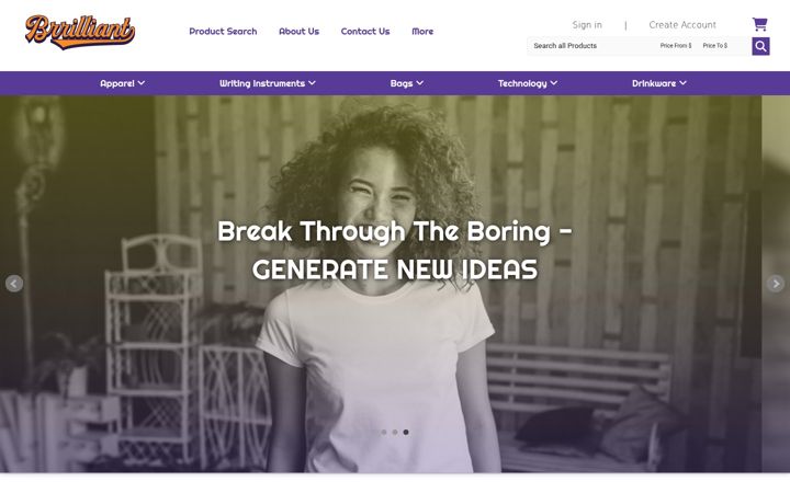 Screenshot of brrilliantpromotions.com