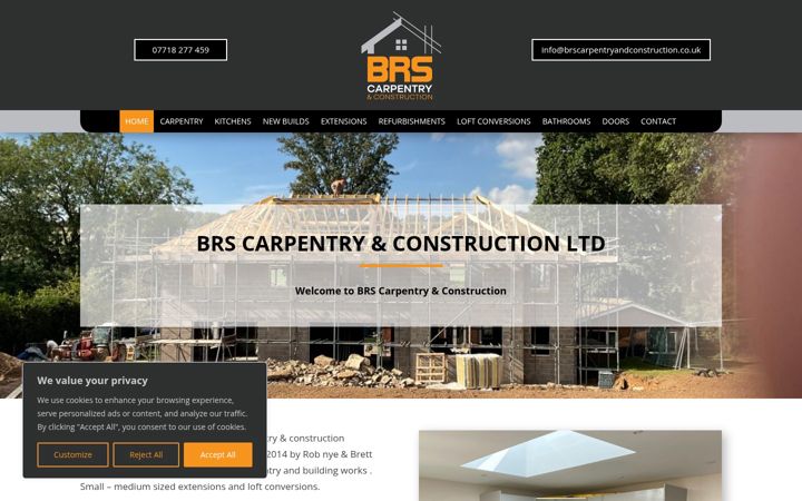 Screenshot of brscarpentryandconstruction.co.uk