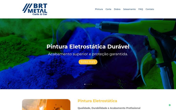 Kuvakaappaus sivustosta brtmetal.com.br