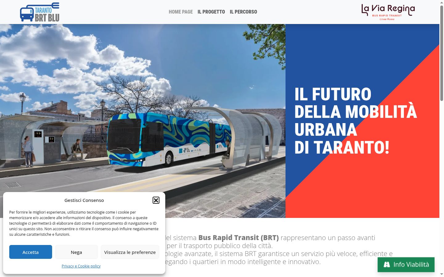 Screenshot del banner di consenso mostrato prima di qualsiasi interazione