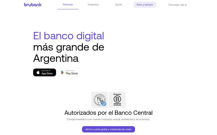 Screenshot of brubank.com