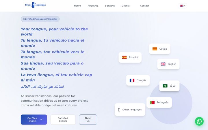 Screenshot of brucartranslations.com