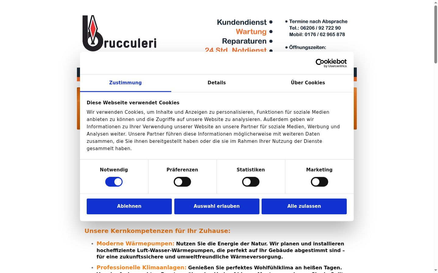 Screenshot van de toestemmingsbanner zoals getoond vóór enige interactie