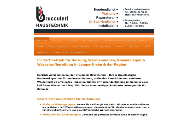 Screenshot of brucculeri-haustechnik.de