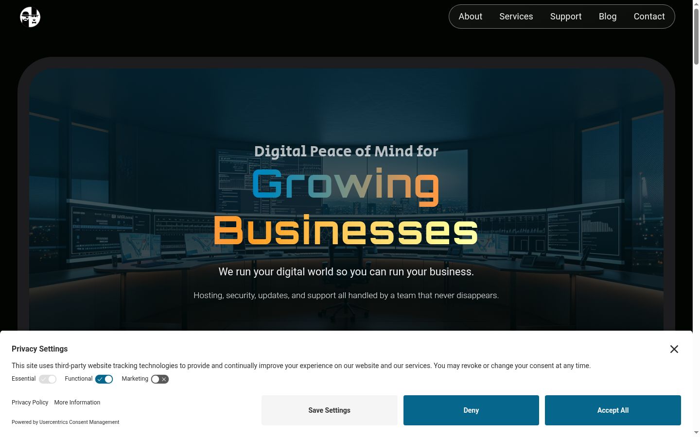 Screenshot του banner συγκατάθεσης που εμφανίστηκε πριν από οποιαδήποτε αλληλεπίδραση