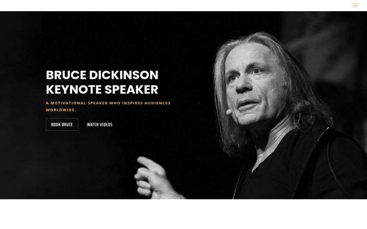 Screenshot of brucedickinsonspeaker.com