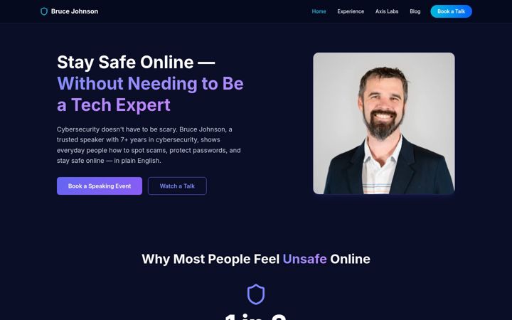 Screenshot of brucejohnsonspeaks.com