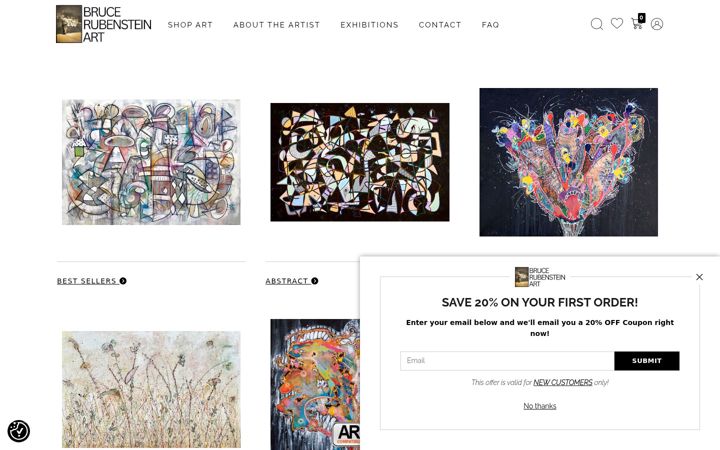 Screenshot of brucerubensteinart.com