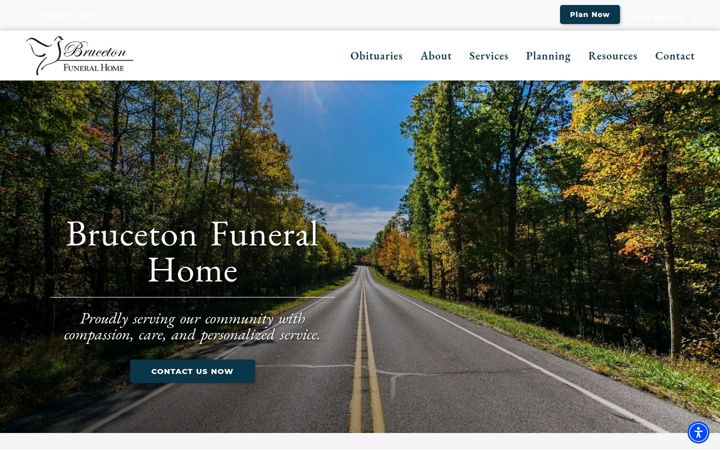 Screenshot of brucetonfuneralhome.com