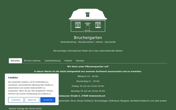 Екранна снимка на bruchergarten.de