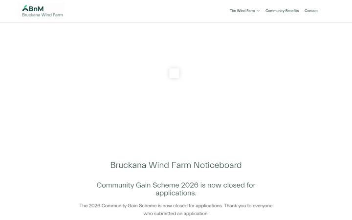 Екранна снимка на bruckanawindfarm.ie