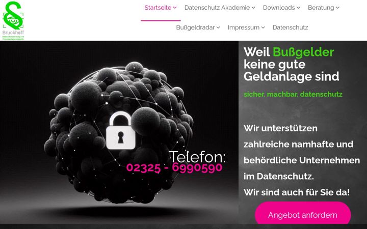Екранна снимка на bruckhoff-datenschutz.de