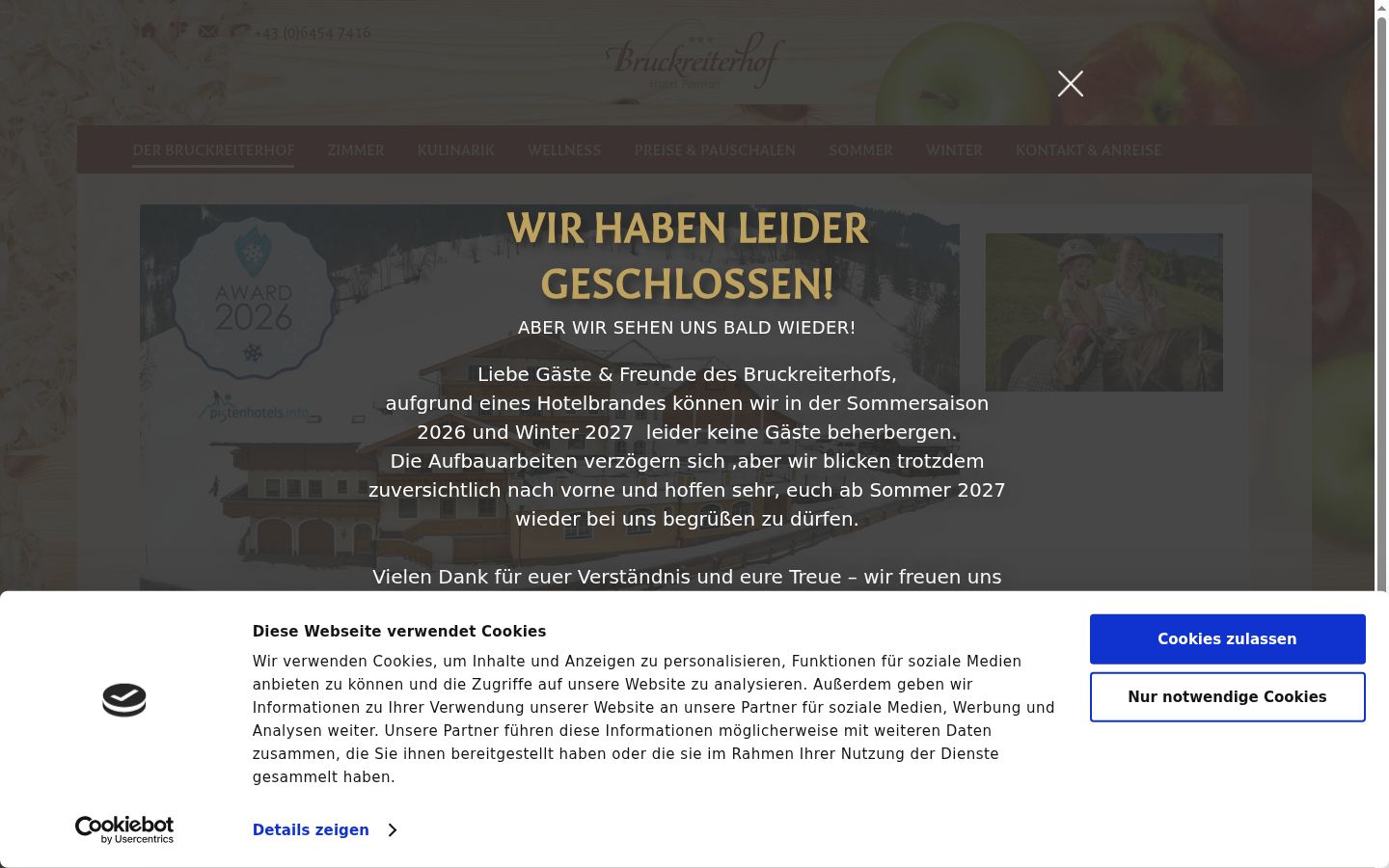 Screenshot of the consent banner shown before any interaction