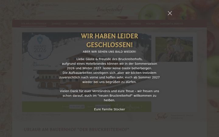 Screenshot of bruckreiterhof.at