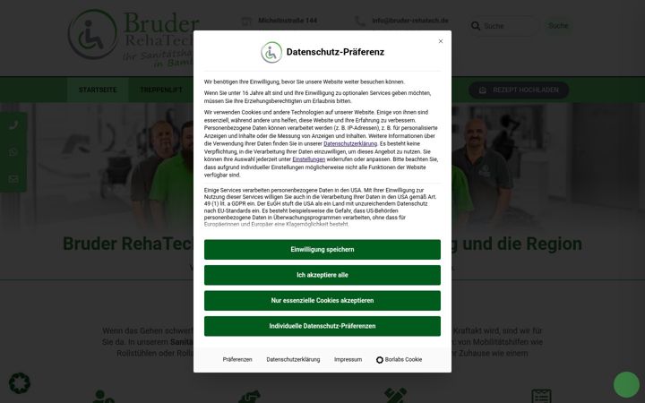 Екранна снимка на bruder-rehatech.de
