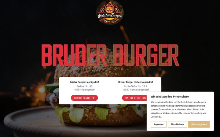 Screenshot of bruderburger.de