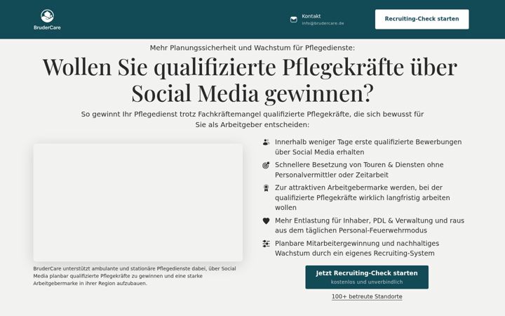 Screenshot of brudercare.de